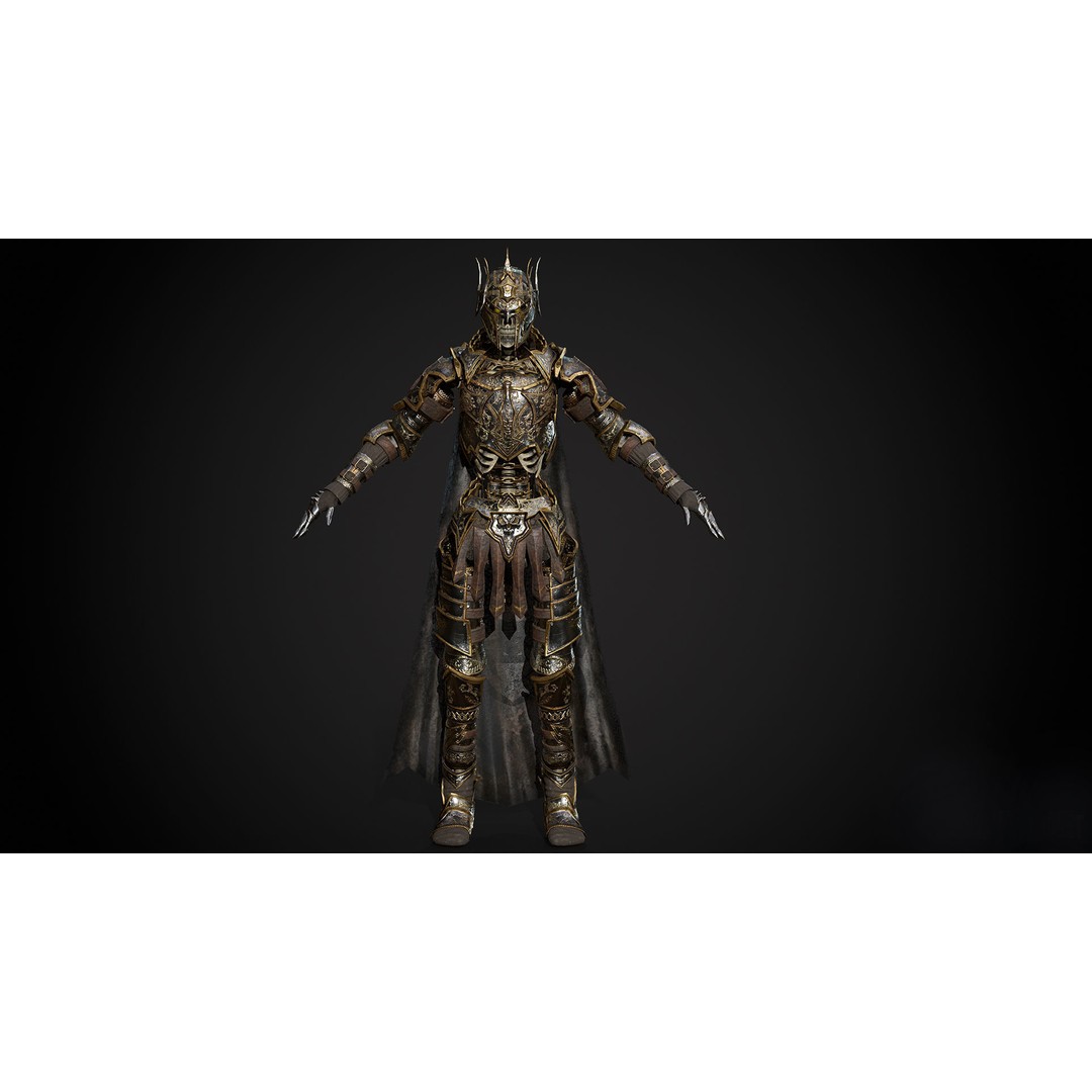 Skeleton Lord 3D Model – Low Poly Game Ready Character, FBX - View 11