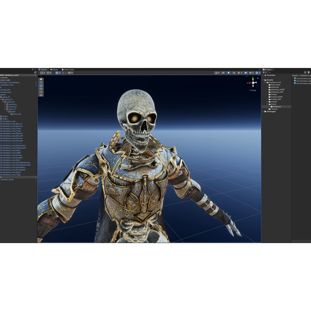 Skeleton Lord 3D Model – Low Poly Game Ready Character, FBX - View 17