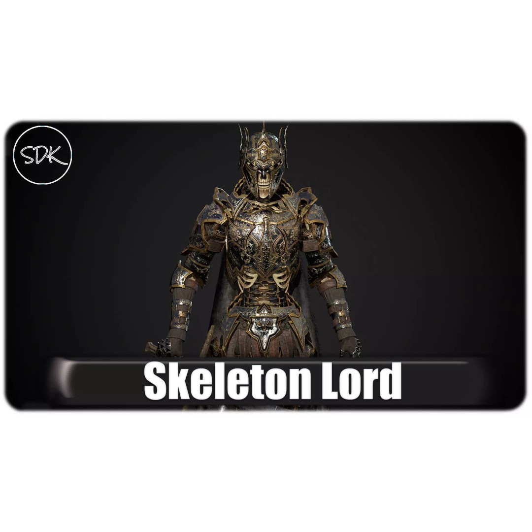 Skeleton Lord 3D Model – Low Poly Game Ready Character, FBX - View 2
