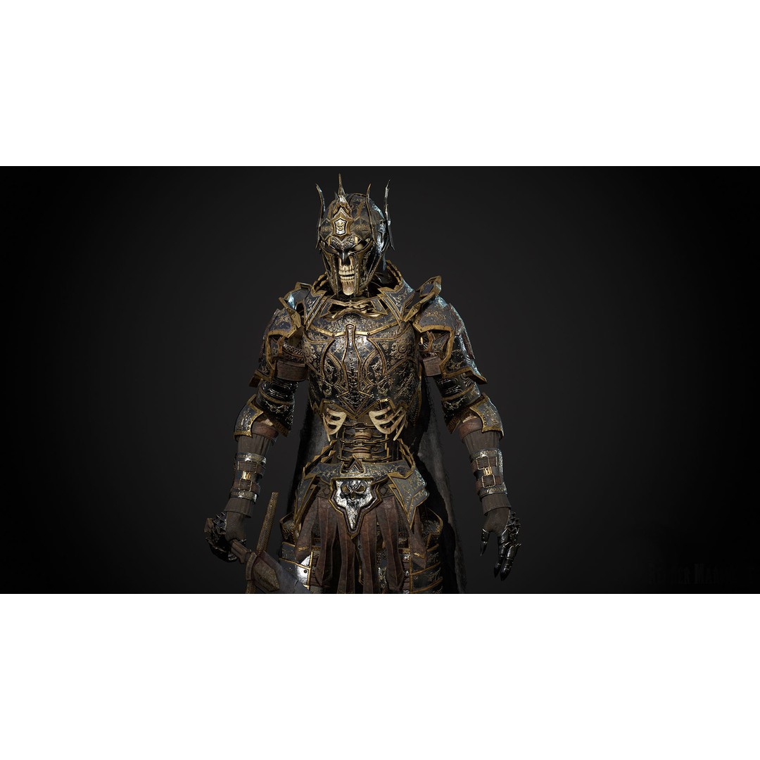 Skeleton Lord 3D Model – Low Poly Game Ready Character, FBX - View 4