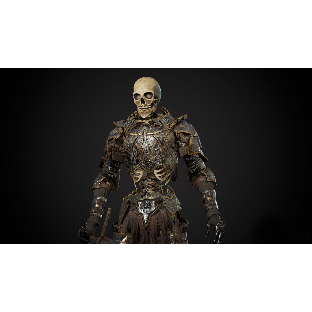Skeleton Lord 3D Model – Low Poly Game Ready Character, FBX - View 7