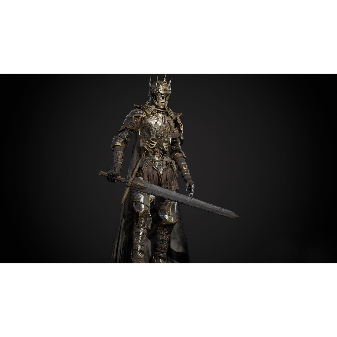 Skeleton Lord 3D Model – Low Poly Game Ready Character, FBX - View 9