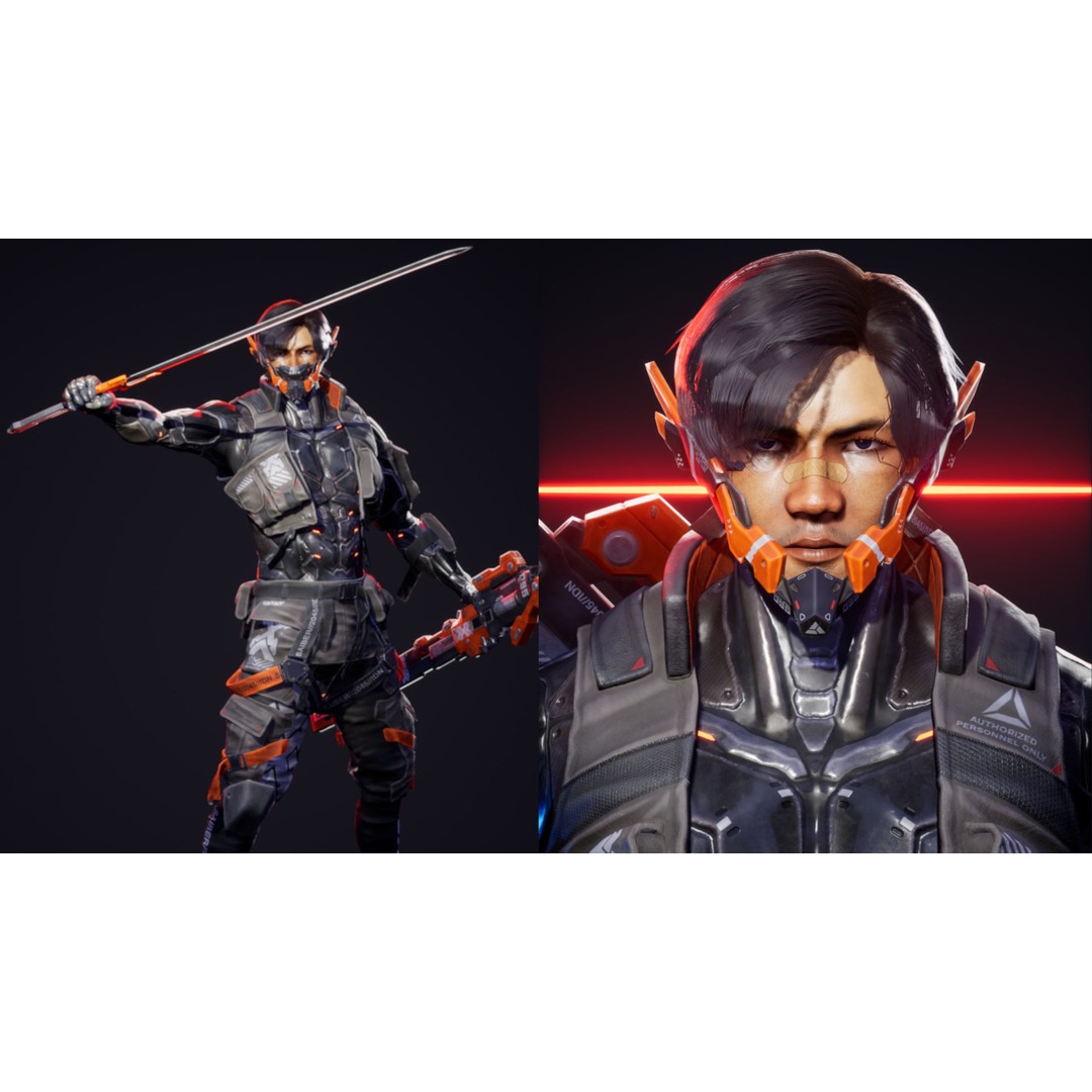 Cyberpunk Street Boy Character 3D Model – Low Poly Rigged Game Asset, FBX - View 4