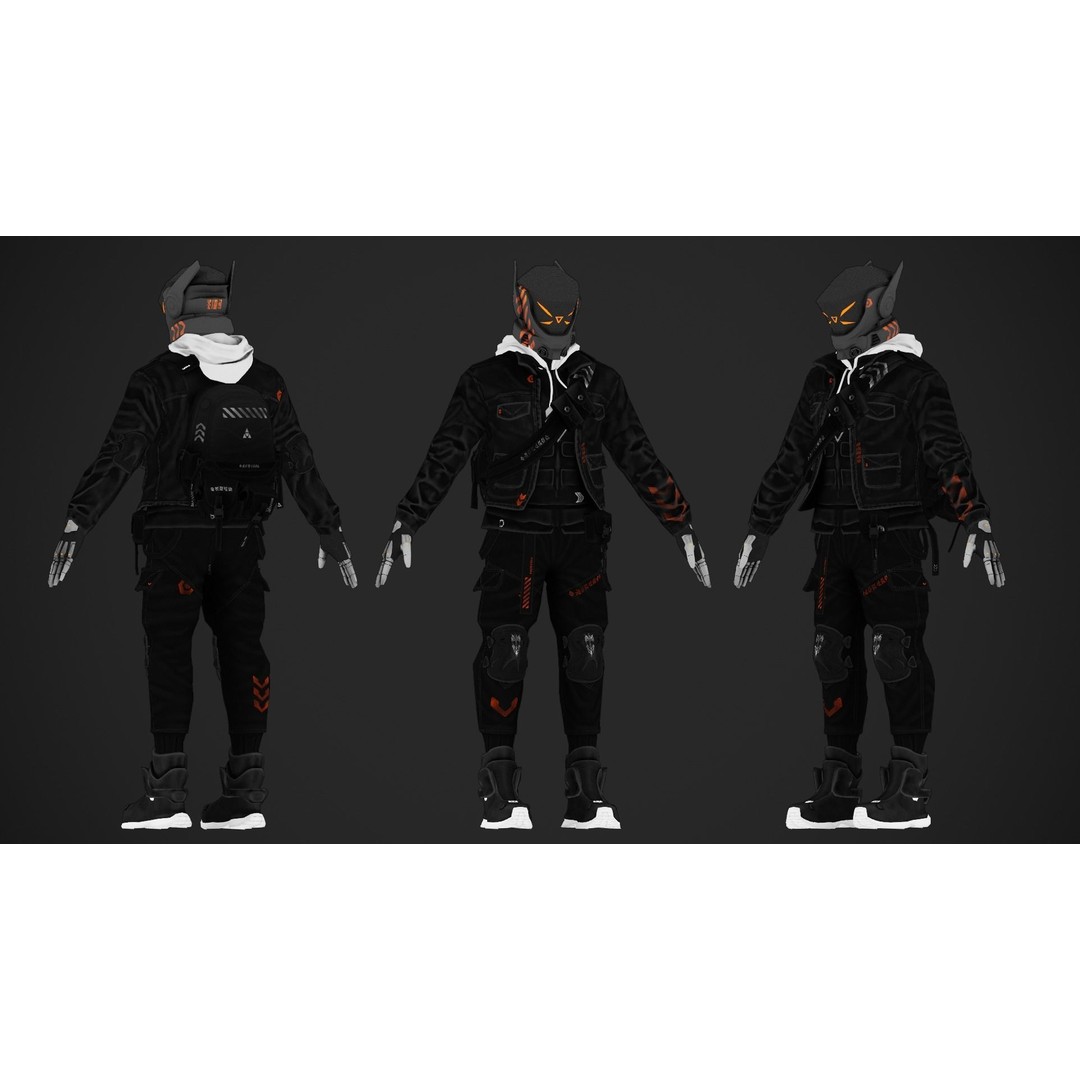 Cyberpunk Borz Robot 3D Model – Low Poly Rigged Asset, FBX - View 13