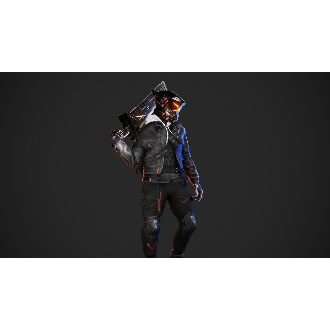 Cyberpunk Borz Robot 3D Model – Low Poly Rigged Asset, FBX - View 5