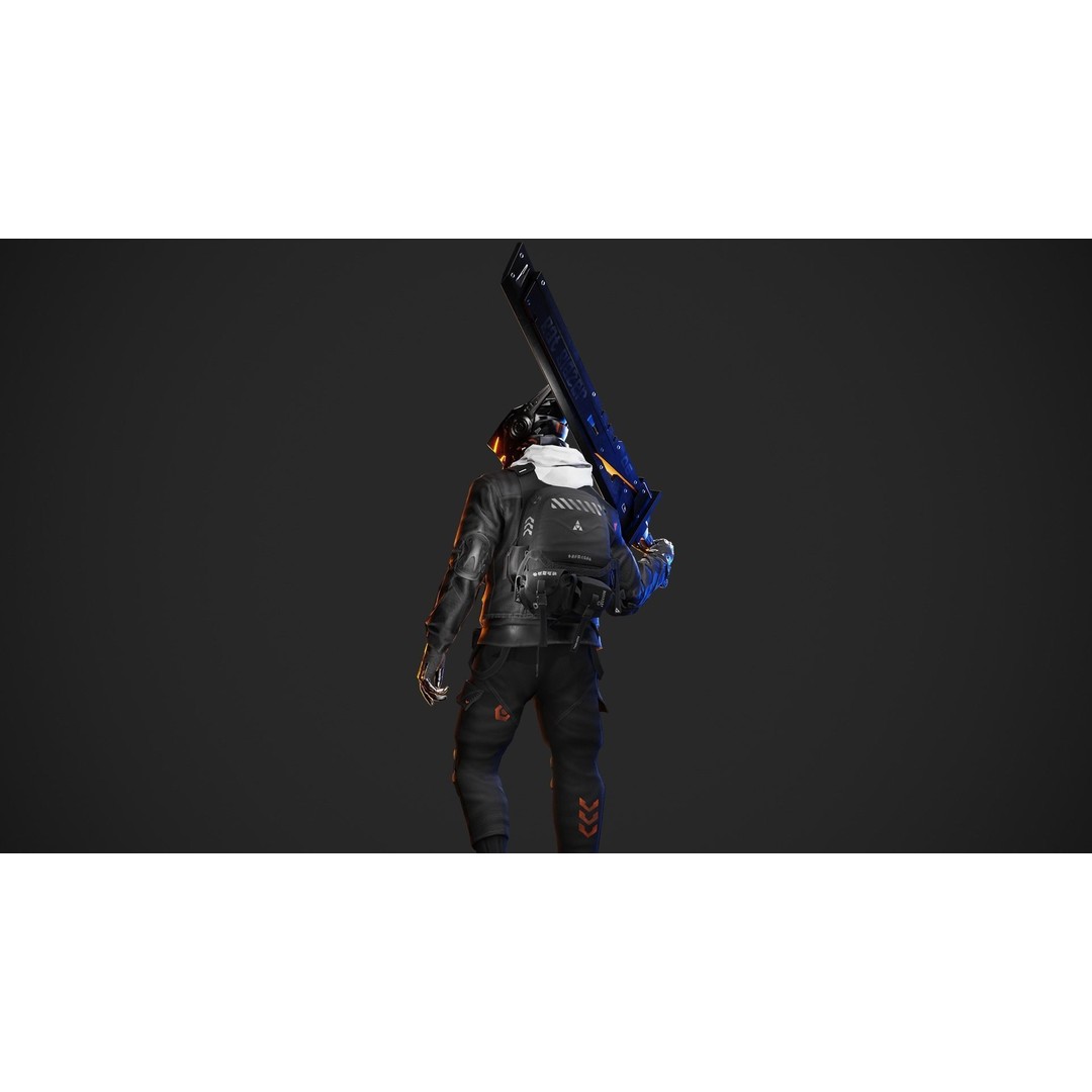 Cyberpunk Borz Robot 3D Model – Low Poly Rigged Asset, FBX - View 7