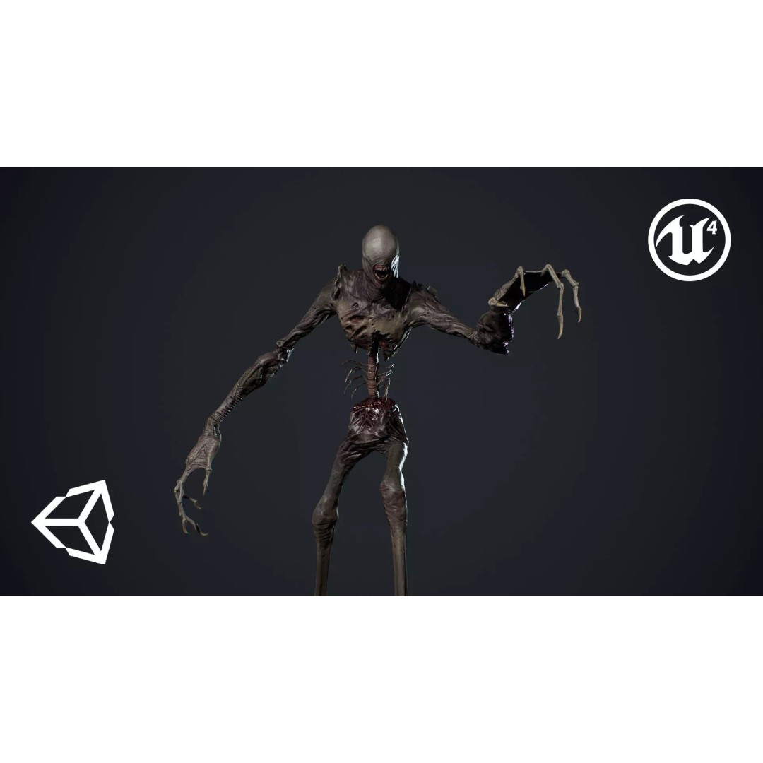 Monster 2 3D Model – Low Poly Rigged Character with PBR Textures - View 2