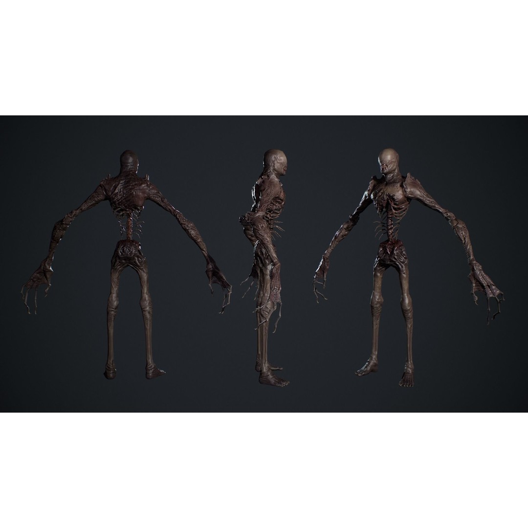 Monster 2 3D Model – Low Poly Rigged Character with PBR Textures - View 6