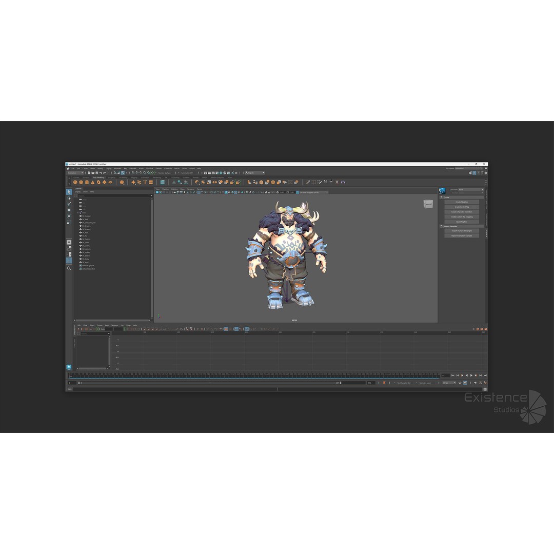Stylized Warrior 04 3D Model – Low Poly Rigged Character with PBR Textures - View 12