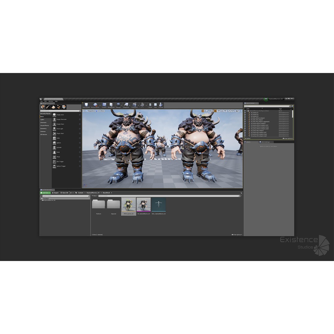 Stylized Warrior 04 3D Model – Low Poly Rigged Character with PBR Textures - View 18