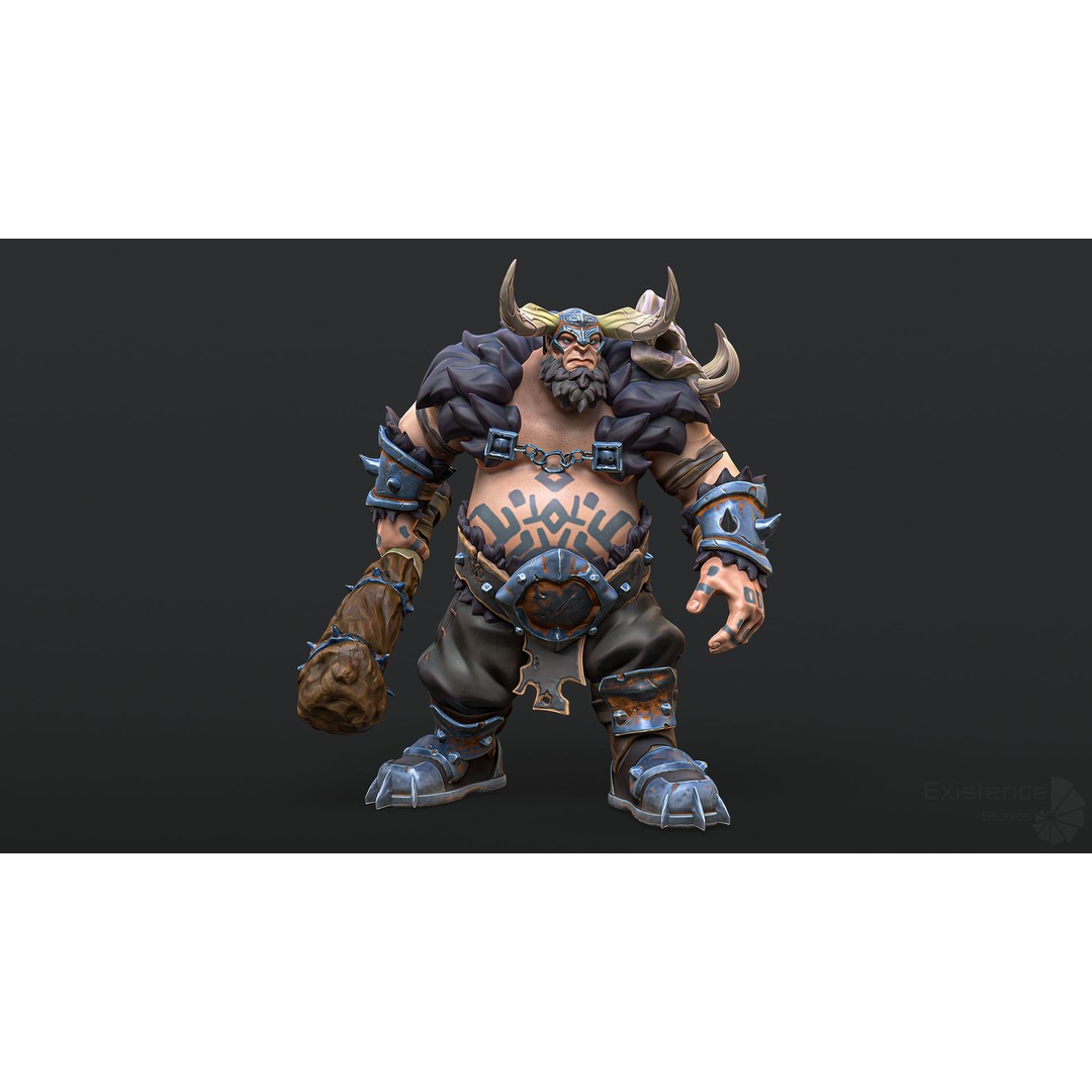 Stylized Warrior 04 3D Model – Low Poly Rigged Character with PBR Textures - View 7