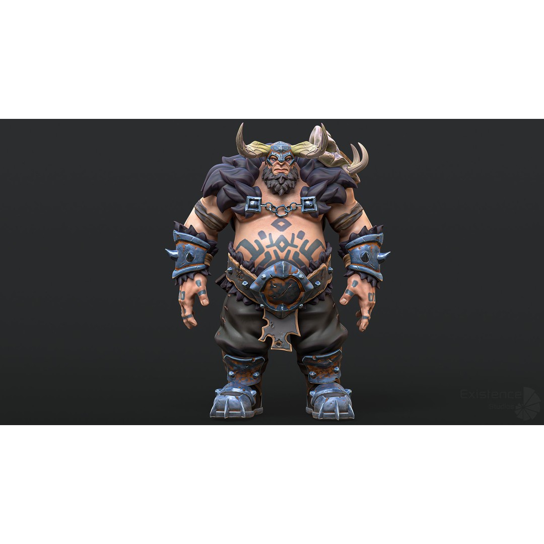 Stylized Warrior 04 3D Model – Low Poly Rigged Character with PBR Textures - View 8