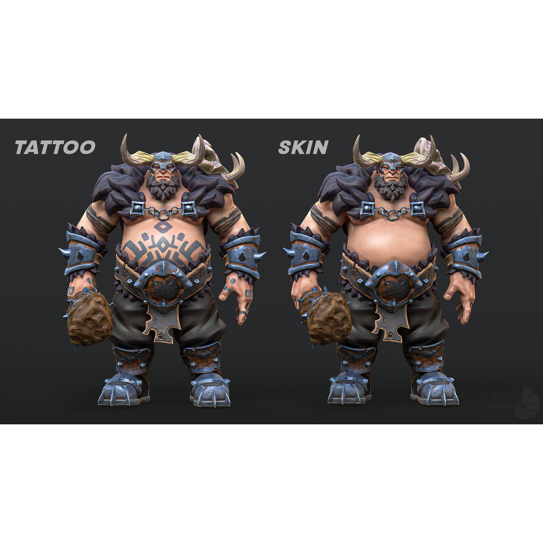 Stylized Warrior 04 3D Model – Low Poly Rigged Character with PBR Textures - View 9