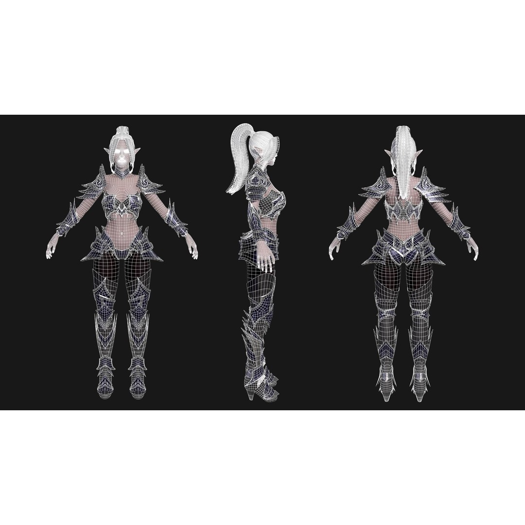 Dark Elf Assassin 3D Model – Low Poly Rigged Character, FBX - View 18