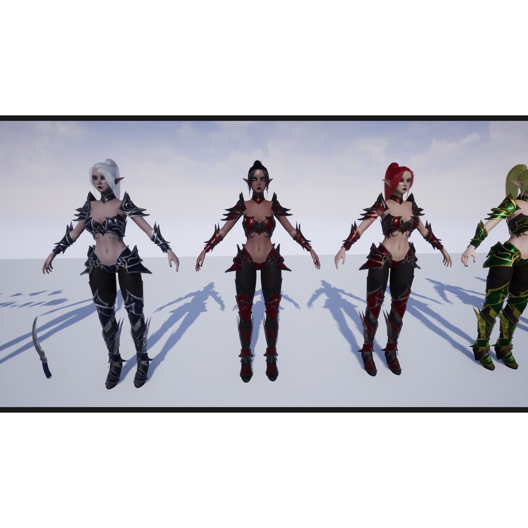 Dark Elf Assassin 3D Model – Low Poly Rigged Character, FBX - View 21