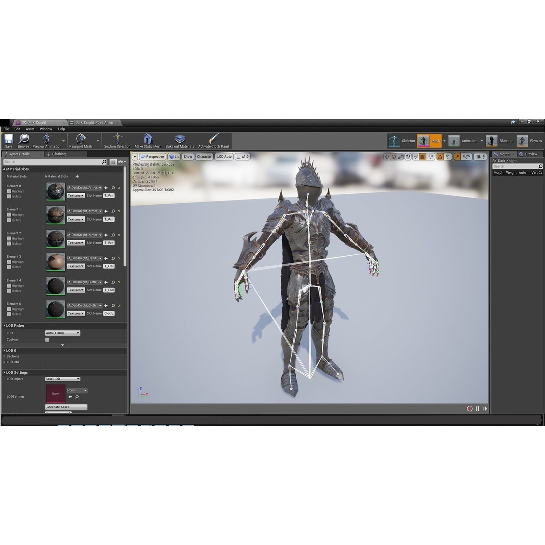Dark Knight 3D Model – Low Poly Rigged Fantasy Character, FBX, PBR - View 13