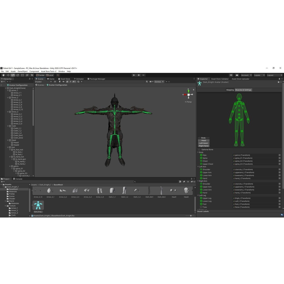 Dark Knight 3D Model – Low Poly Rigged Fantasy Character, FBX, PBR - View 15