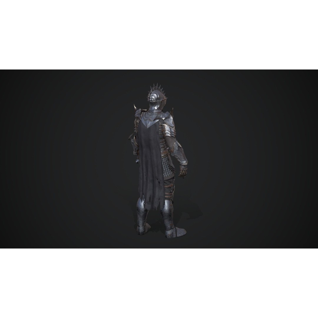 Dark Knight 3D Model – Low Poly Rigged Fantasy Character, FBX, PBR - View 6