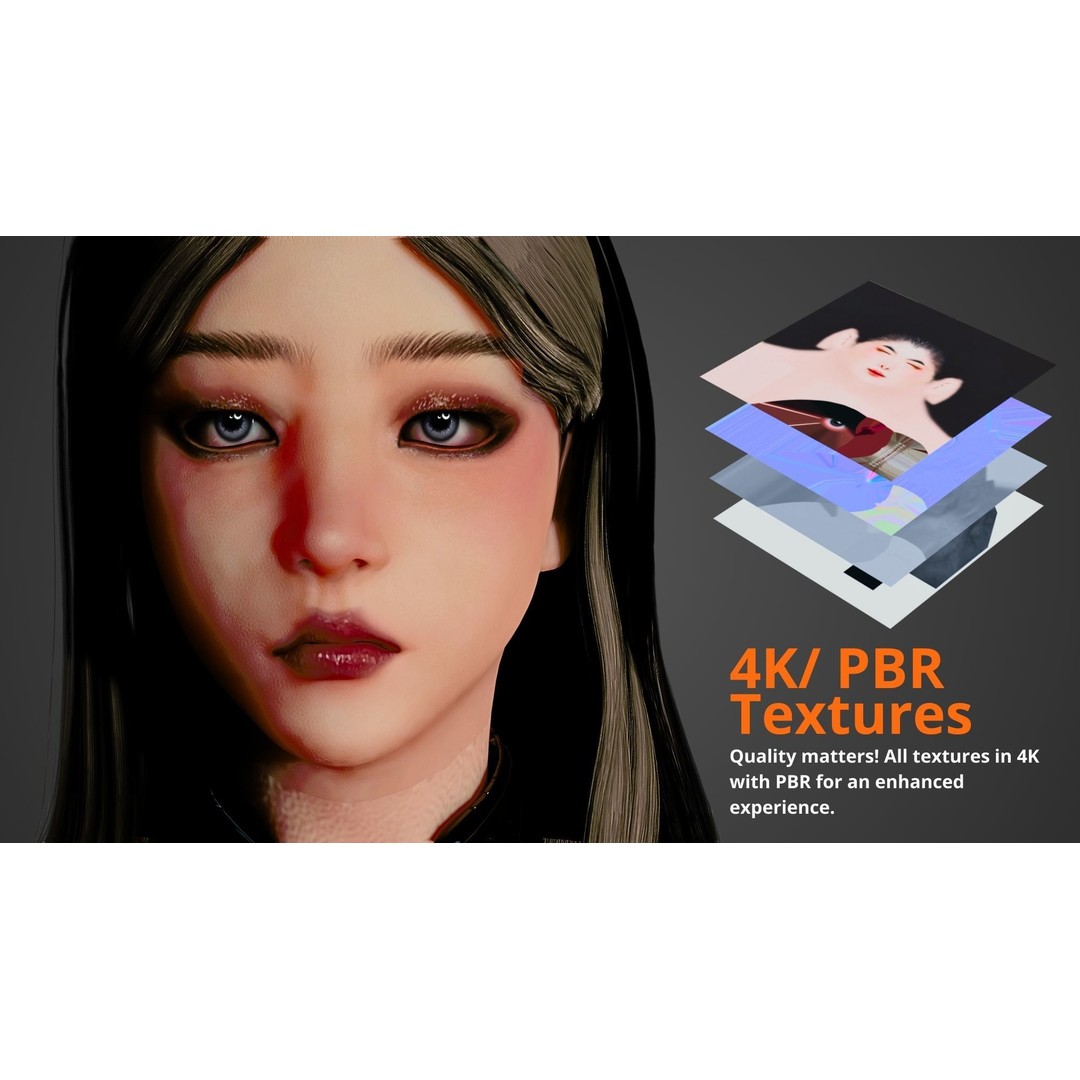 Archer Girl 3D Model – Low Poly Game Ready Character, FBX, PBR - View 10
