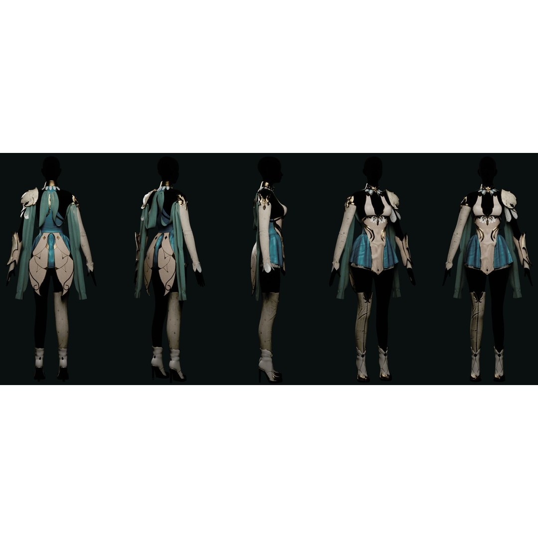 Archer Girl 3D Model – Low Poly Game Ready Character, FBX, PBR - View 4