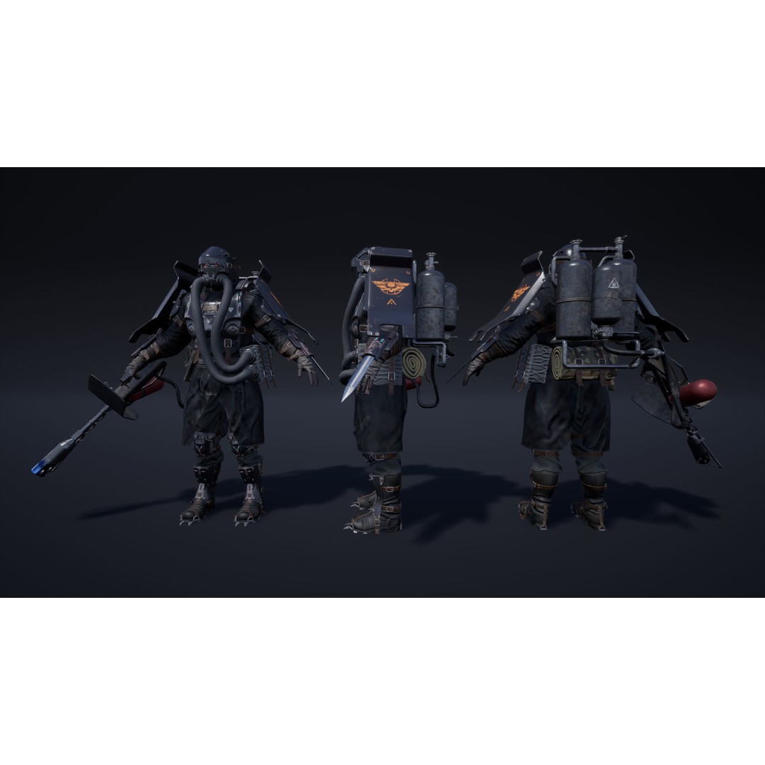 Dystopia Soldiers Pack 3D Model – Low Poly Rigged Characters, FBX