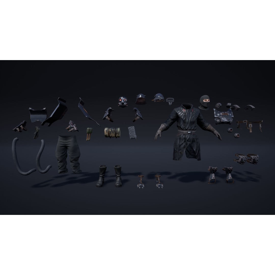 Dystopia Soldiers Pack 3D Model – Low Poly Rigged Characters, FBX - View 5