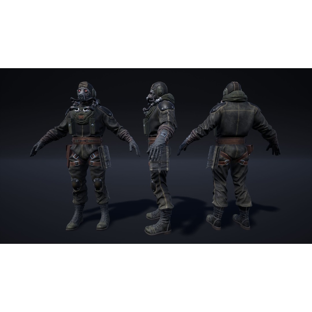 Dystopia Soldiers Pack 3D Model – Low Poly Rigged Characters, FBX - View 6