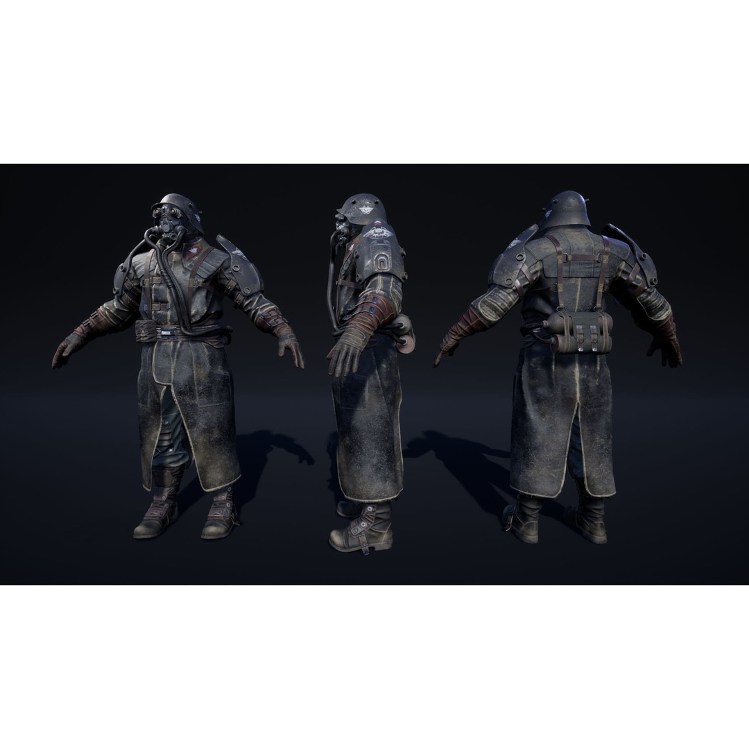 Dystopia Soldiers Pack 3D Model – Low Poly Rigged Characters, FBX - View 9