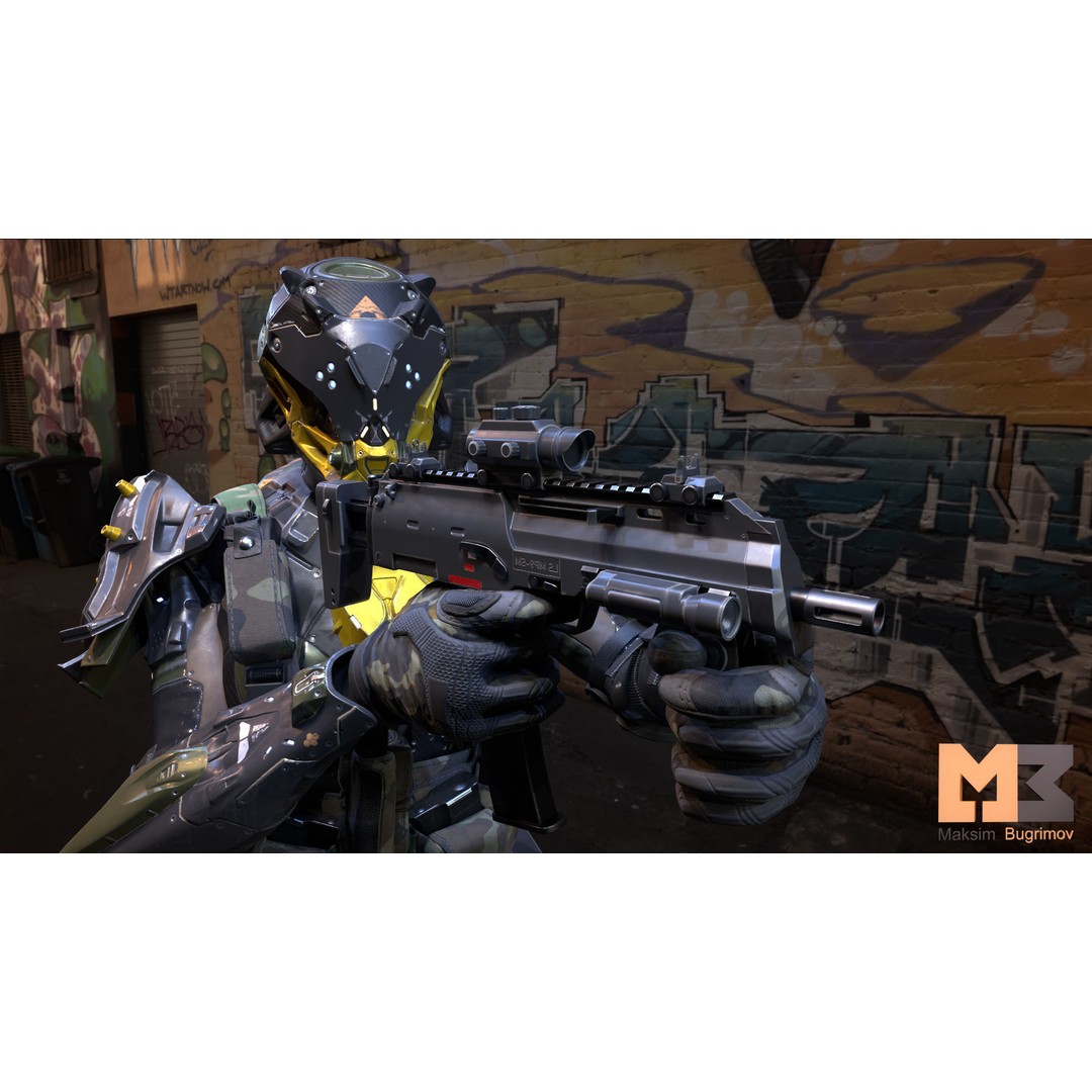 ANACONDA Female Soldier 3D Model – Low Poly Rigged Character, FBX - View 11
