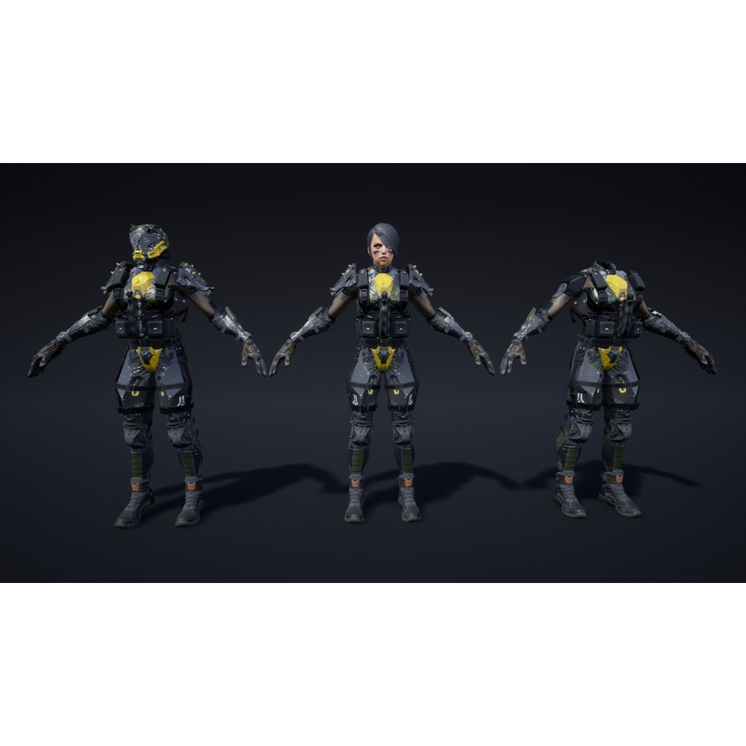 ANACONDA Female Soldier 3D Model – Low Poly Rigged Character, FBX - View 21