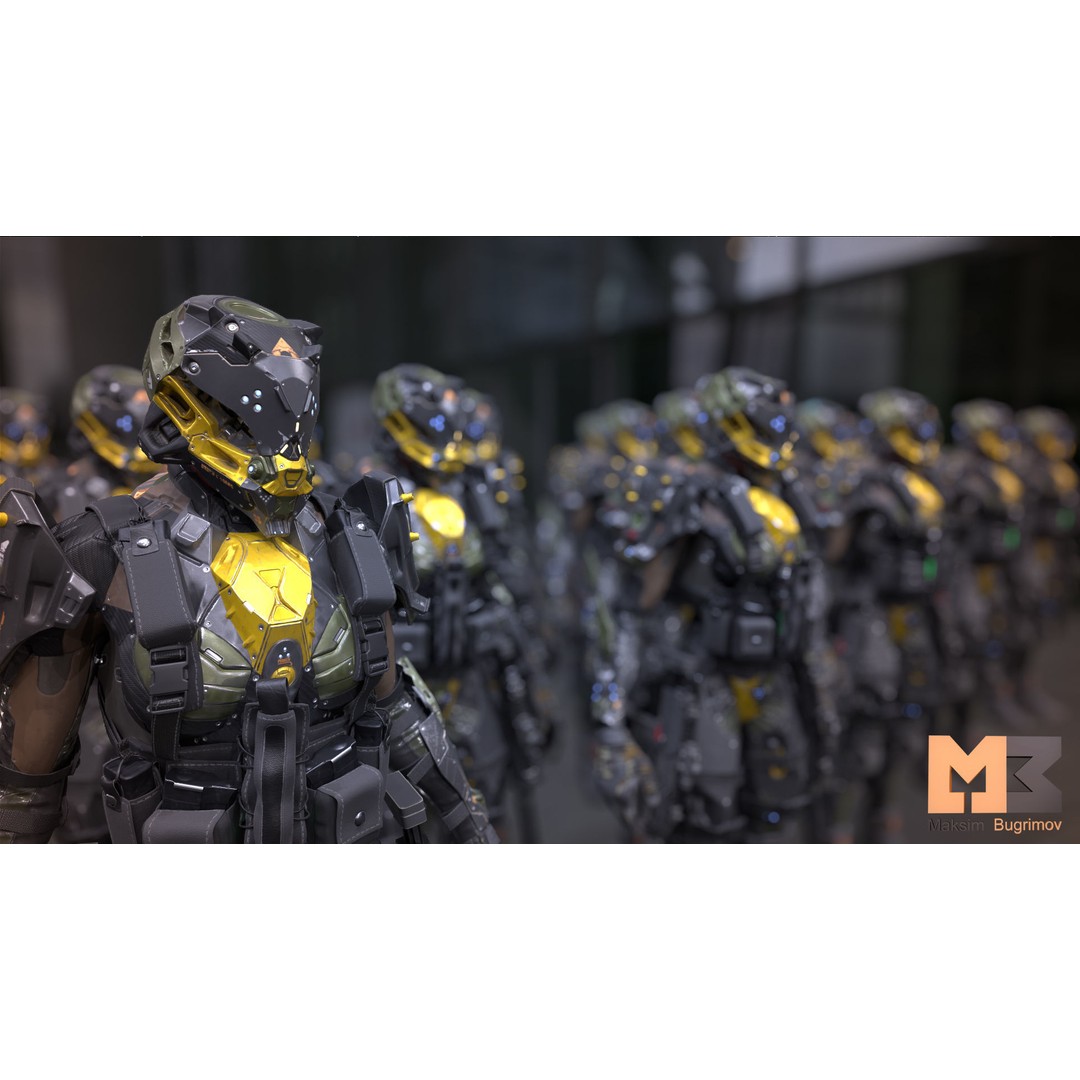 ANACONDA Female Soldier 3D Model – Low Poly Rigged Character, FBX - View 8