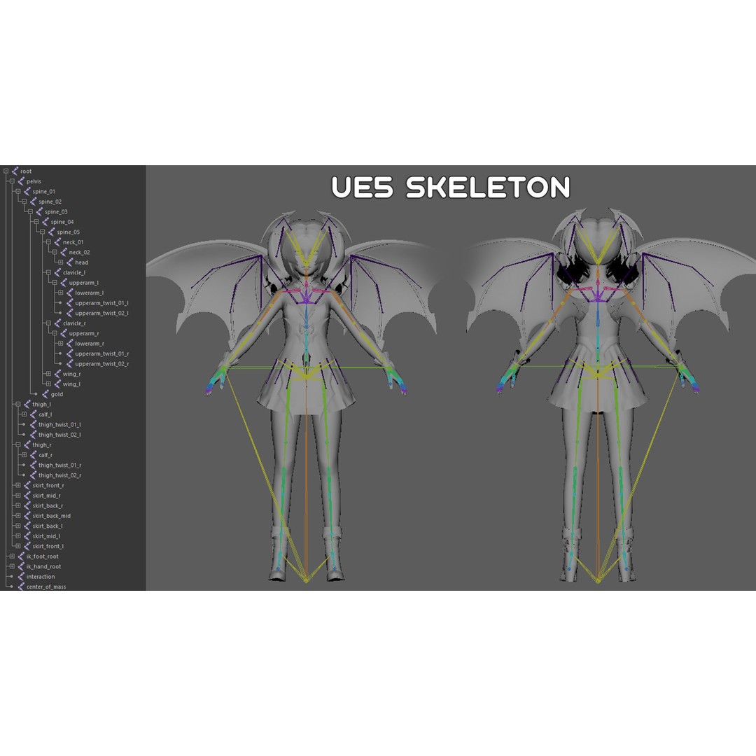 Reaper Girl 3D Model – Low Poly Fantasy Character, Rigged, PBR Textures - View 12