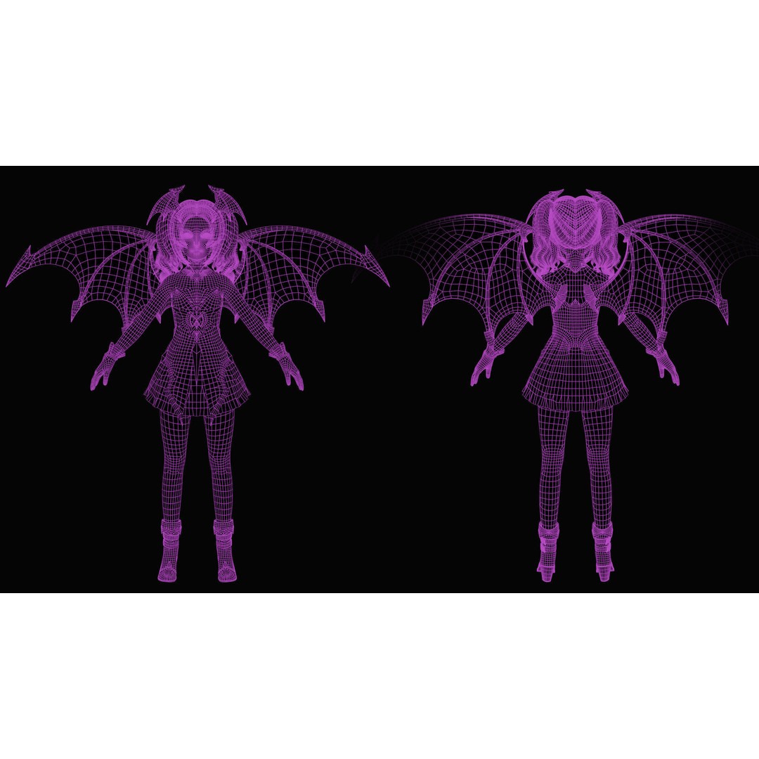 Reaper Girl 3D Model – Low Poly Fantasy Character, Rigged, PBR Textures - View 15