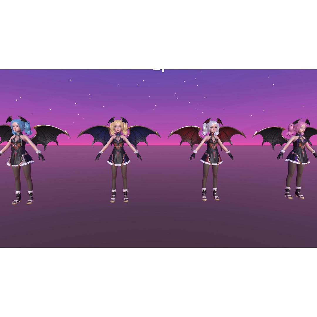 Reaper Girl 3D Model – Low Poly Fantasy Character, Rigged, PBR Textures - View 17