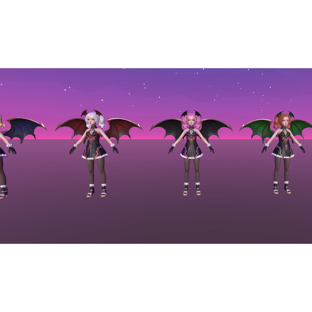 Reaper Girl 3D Model – Low Poly Fantasy Character, Rigged, PBR Textures - View 18