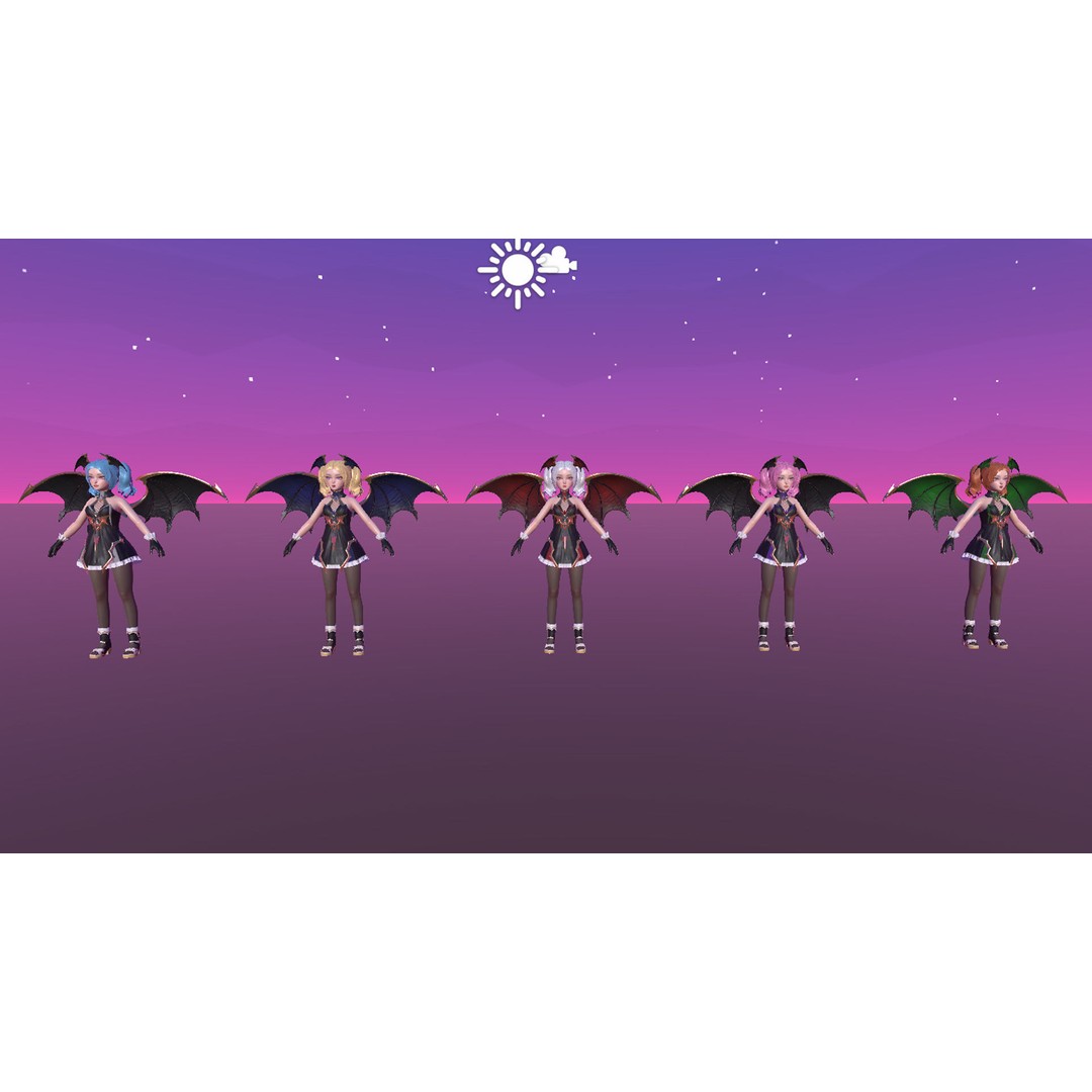Reaper Girl 3D Model – Low Poly Fantasy Character, Rigged, PBR Textures - View 19