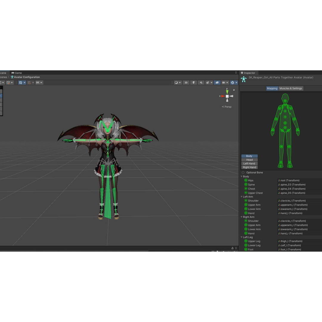 Reaper Girl 3D Model – Low Poly Fantasy Character, Rigged, PBR Textures - View 20