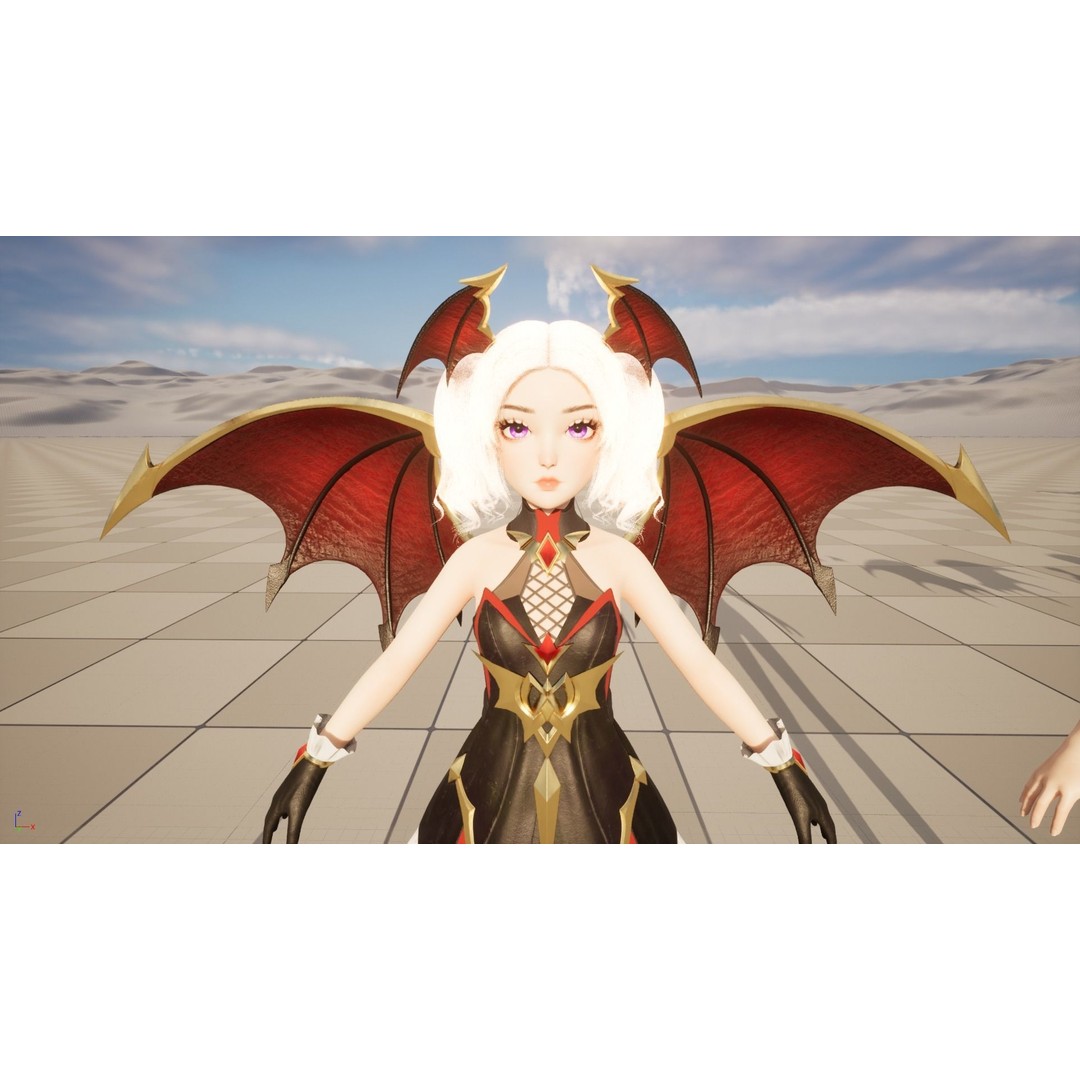 Reaper Girl 3D Model – Low Poly Fantasy Character, Rigged, PBR Textures - View 21