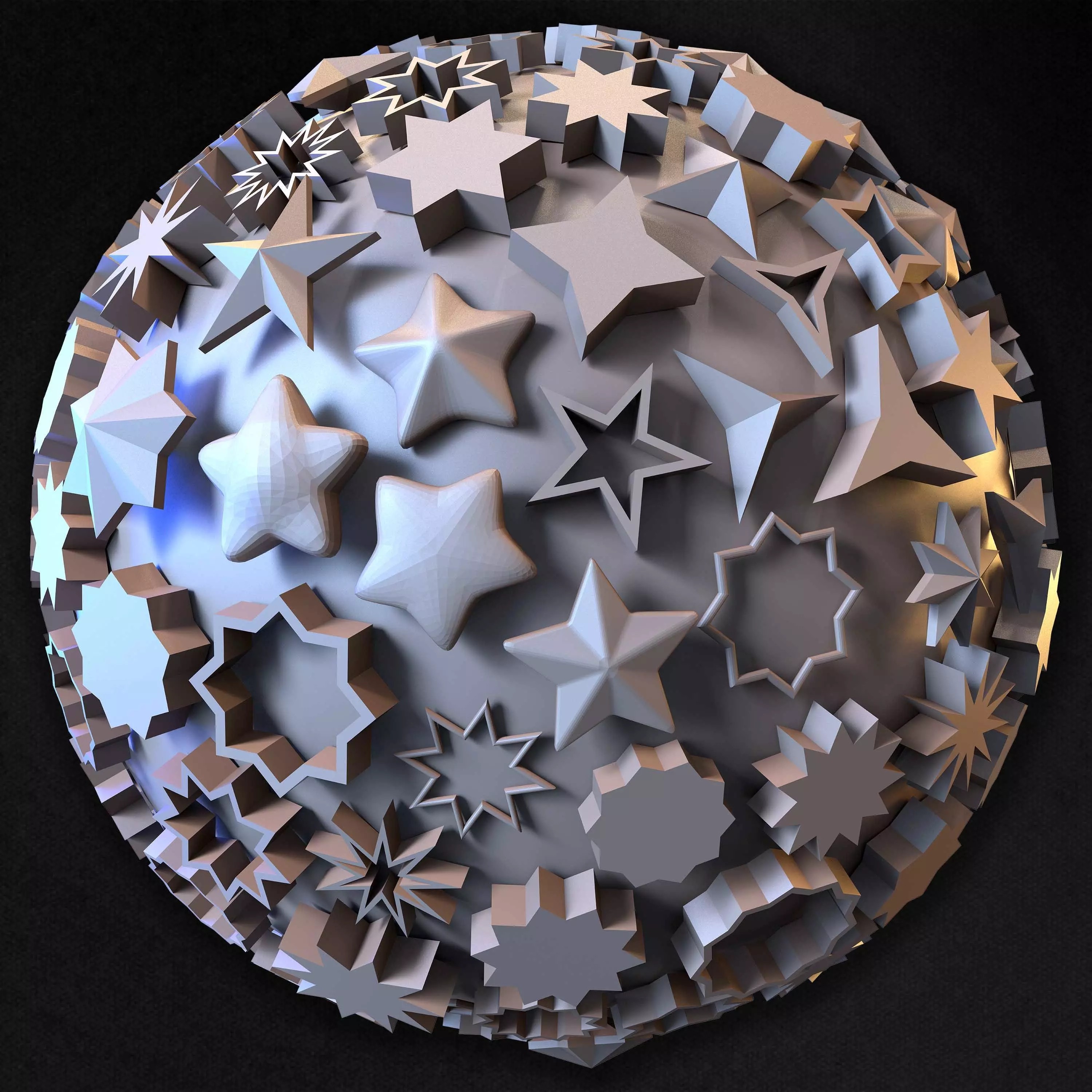 80 Hard Surface IMM Stars - Low-Poly 3D Model - View 19