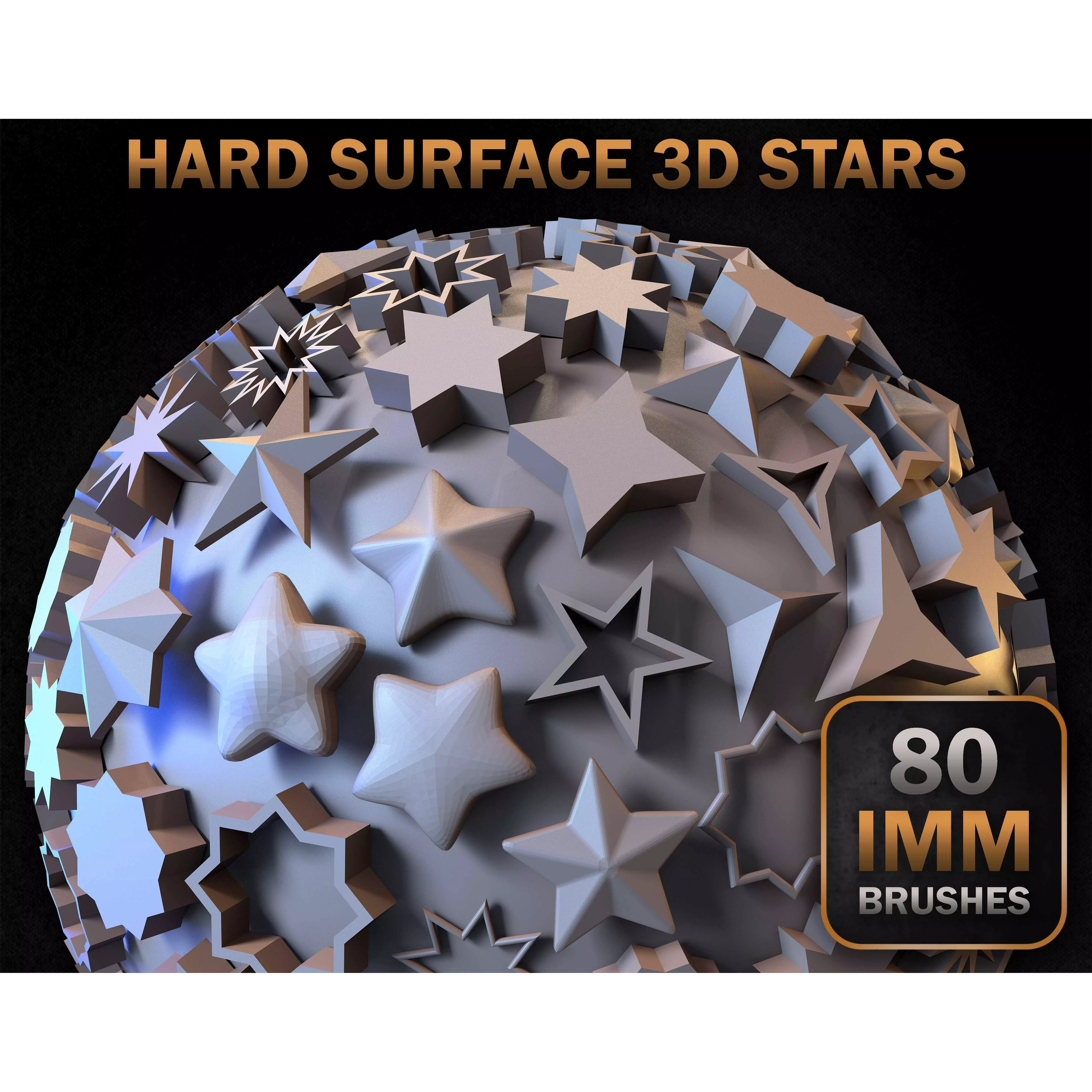 80 Hard Surface IMM Stars - Low-Poly 3D Model - View 20