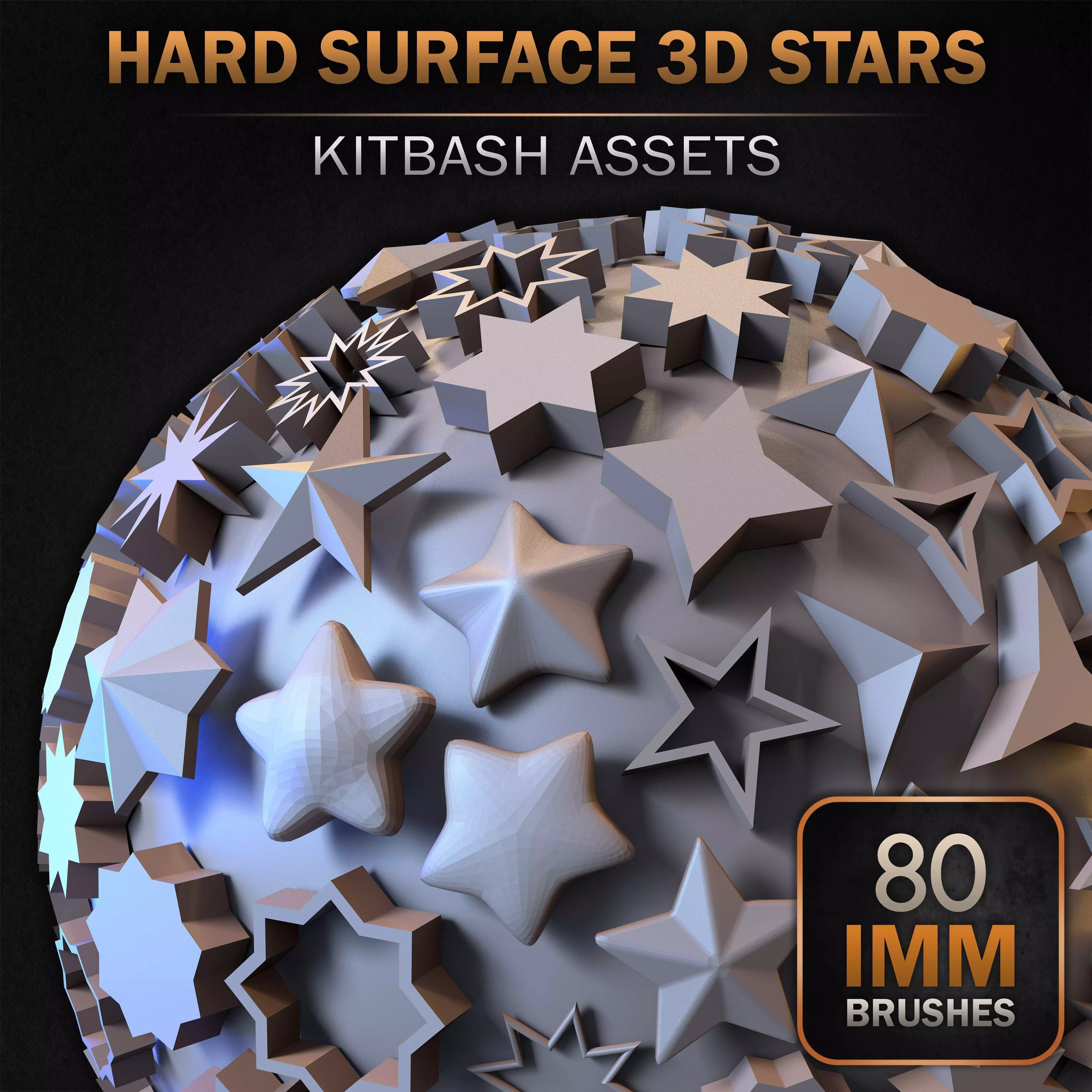 80 Hard Surface IMM Stars - Low-Poly 3D Model - View 21
