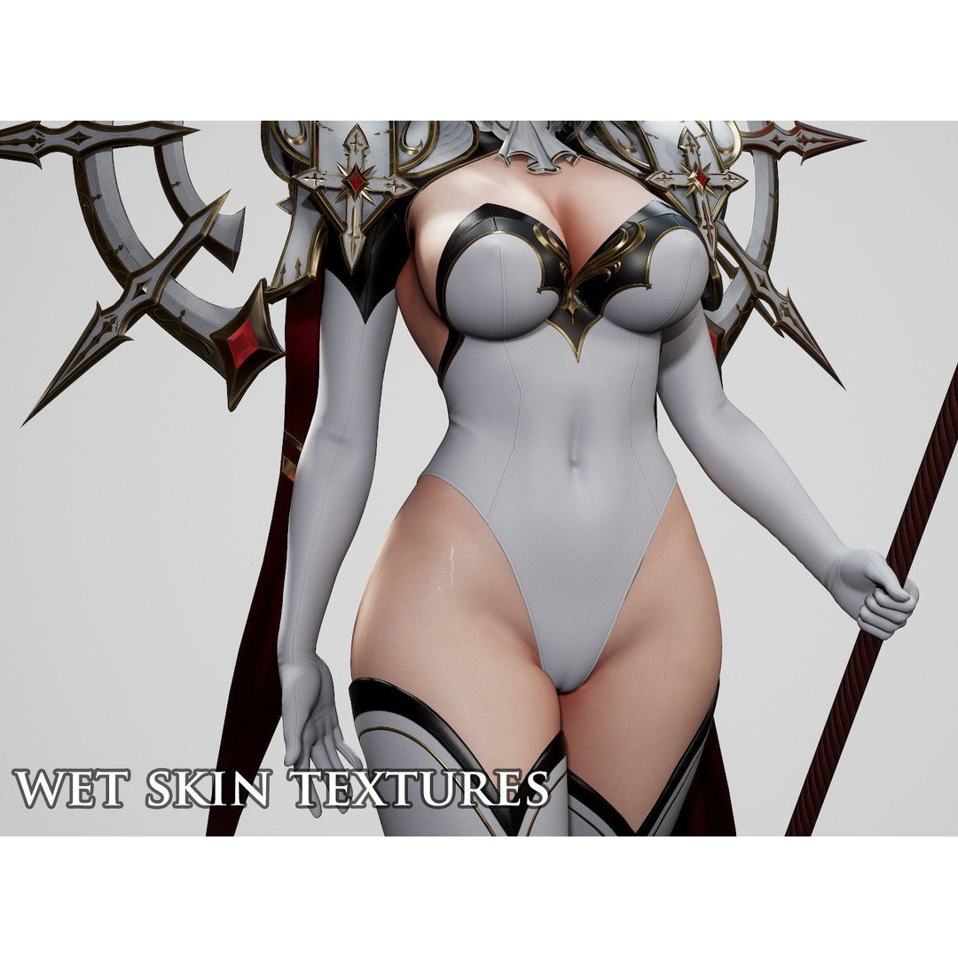 High Priestess 3D Model – Low Poly Game Ready Character, FBX, PBR - View 17