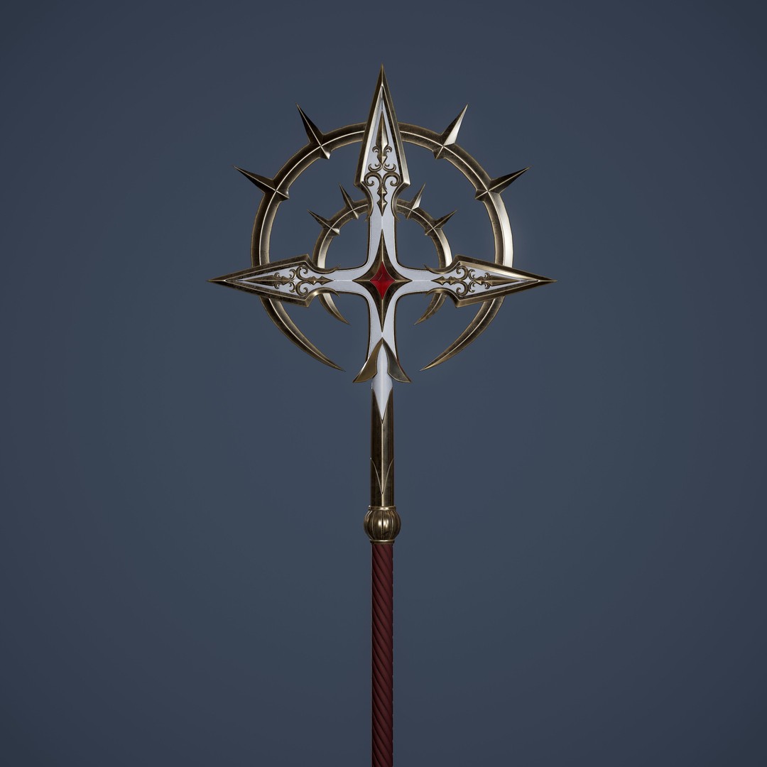 High Priestess 3D Model – Low Poly Game Ready Character, FBX, PBR - View 22