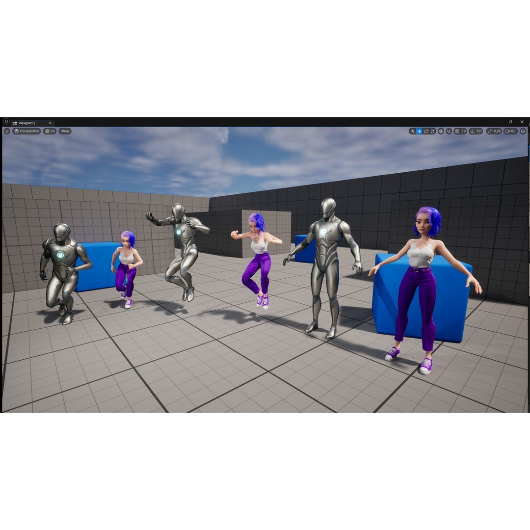 Purple Hair 3D Model – Rigged Cartoon Character, FBX & Blender - View 24