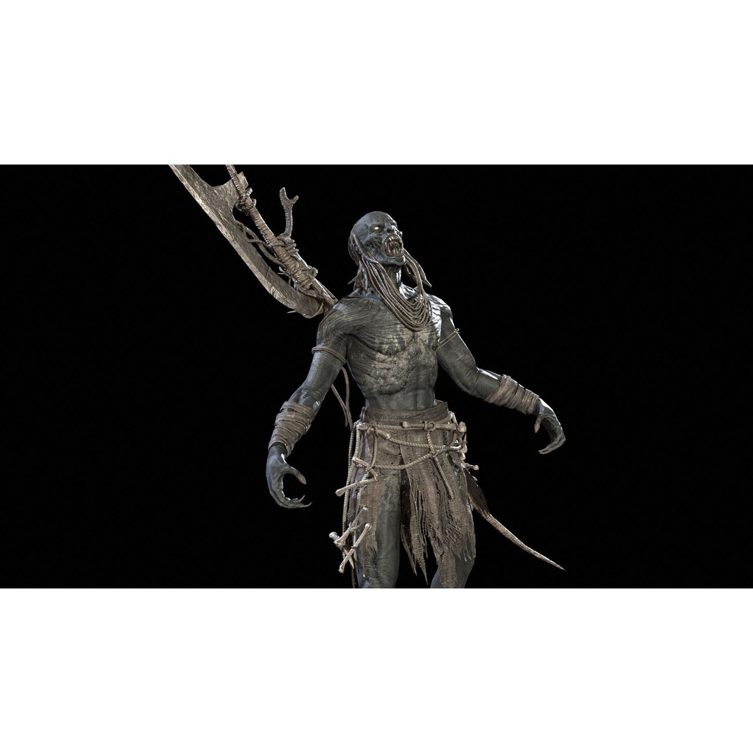 Ghoul 3D Model – Low Poly Game-Ready Character, FBX, Rigged - View 19