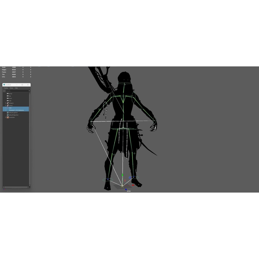 Ghoul 3D Model – Low Poly Game-Ready Character, FBX, Rigged - View 36