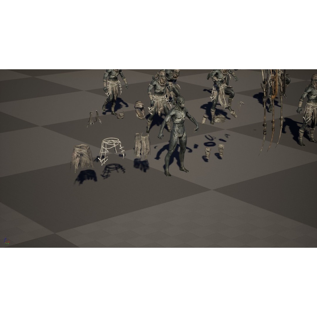 Ghoul 3D Model – Low Poly Game-Ready Character, FBX, Rigged - View 38