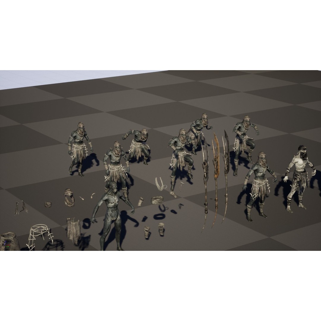 Ghoul 3D Model – Low Poly Game-Ready Character, FBX, Rigged - View 40