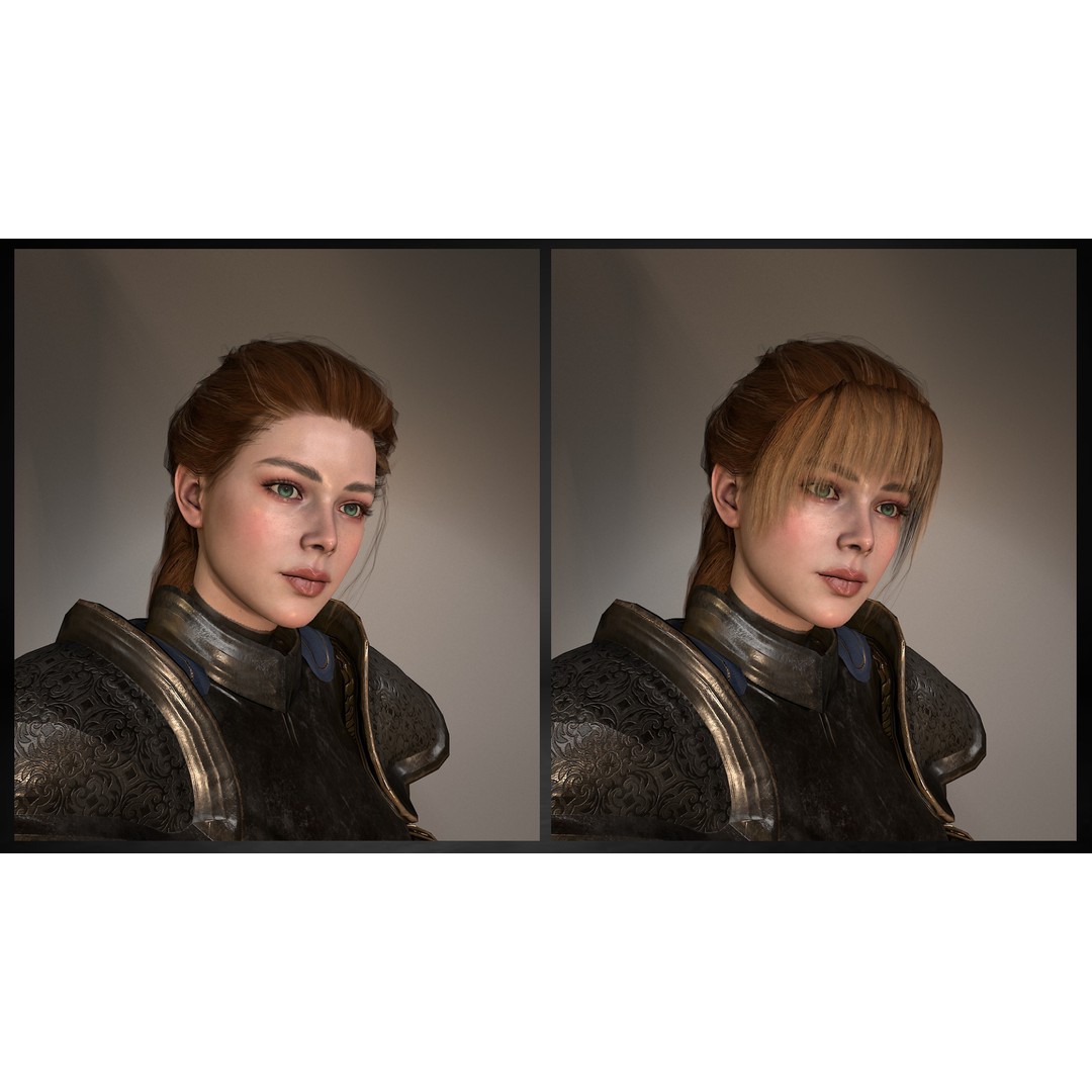 Paladin Lady 3D Model – Low Poly Rigged Character for Games, FBX - View 17