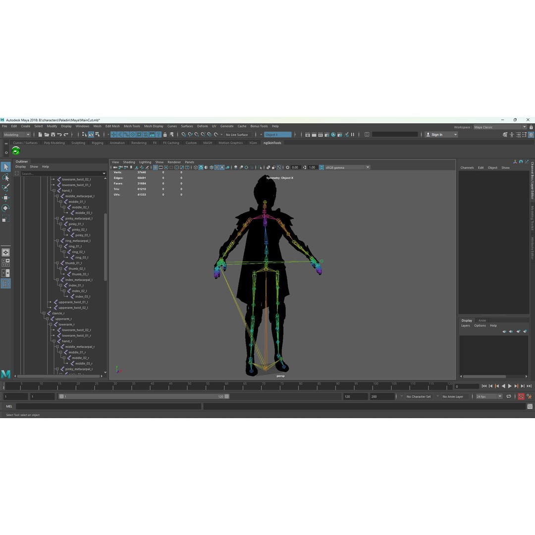 Paladin Lady 3D Model – Low Poly Rigged Character for Games, FBX - View 18
